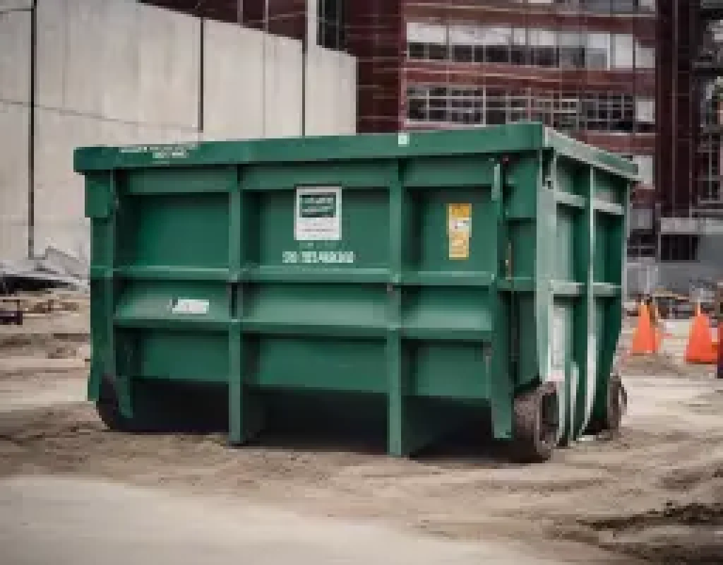 Professional dumpster rental service truck operating in Santa Clarita, CA