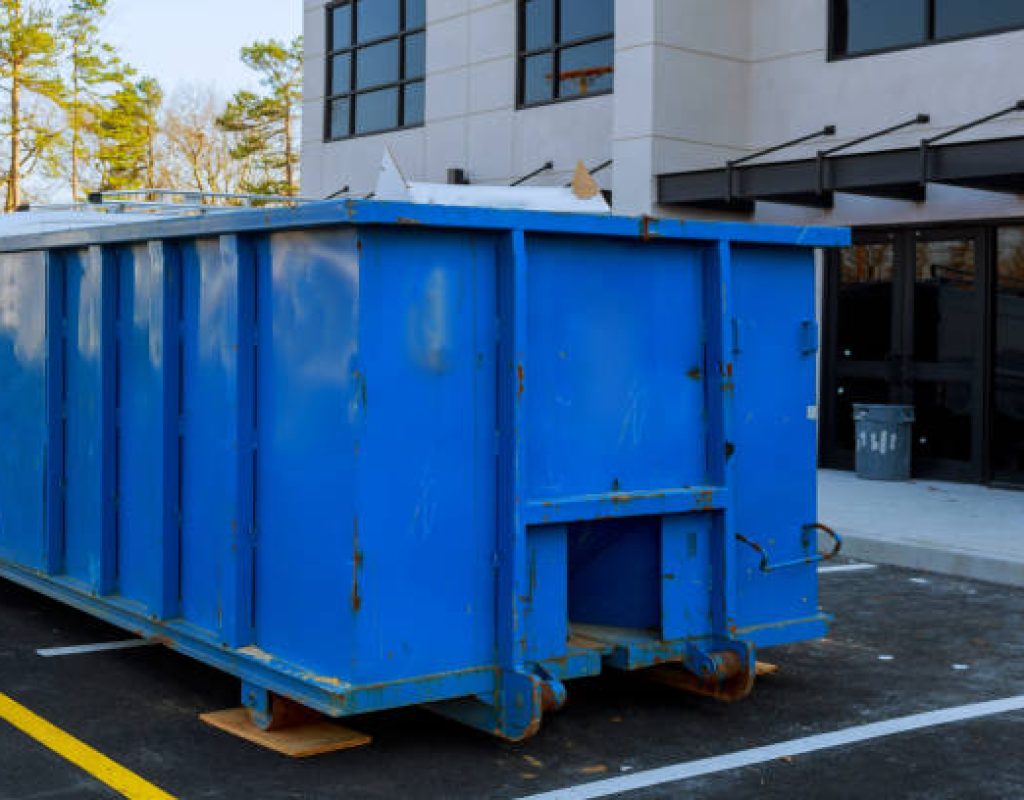 Zippy Dumpster roll off dumpster positioned on site